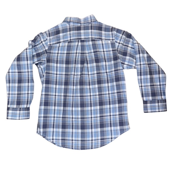 Ralph Lauren Boys Blue Plaid and Blue Solid Shirts - Picture 4 of 6